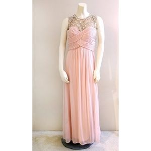 Blush Pink Rhinestone Embellished Formal Gown
